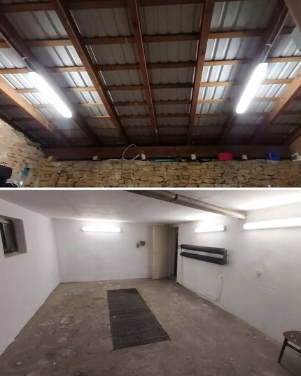 10x Hermetinis Šviestuvas 120cm lempos + 20x LED Tūbelės Garažui