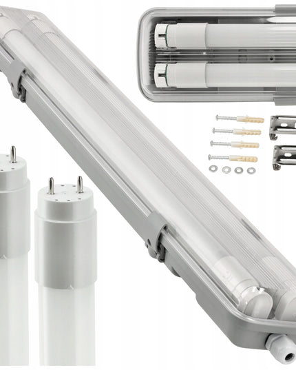 10x Hermetinis Šviestuvas 120cm lempos + 20x LED Tūbelės Garažui