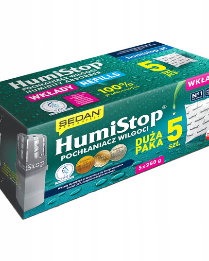 10 vnt. „HumiStop“ drėgmės sugėriklio įdėklų „Sedan“ 280 g