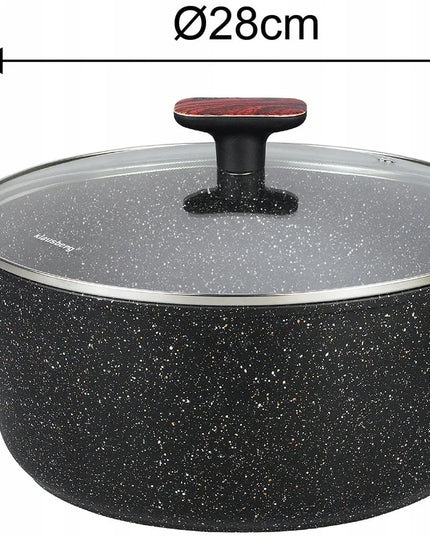 12 dalių KLAUSBERG KB-7831 puodų rinkinys su nepridegančia marmurine danga
