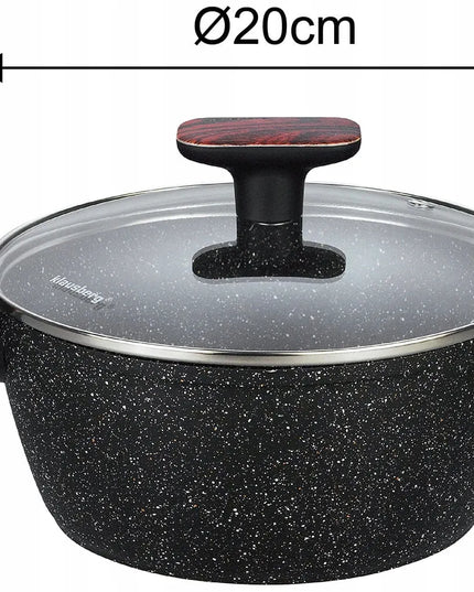 12 dalių KLAUSBERG KB-7831 puodų rinkinys su nepridegančia marmurine danga