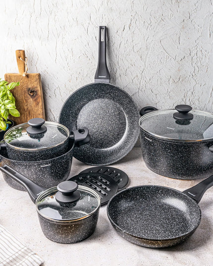 12 dalių marmurinių puodų ir keptuvių rinkinys Klausberg 7659, tinka indukcijai