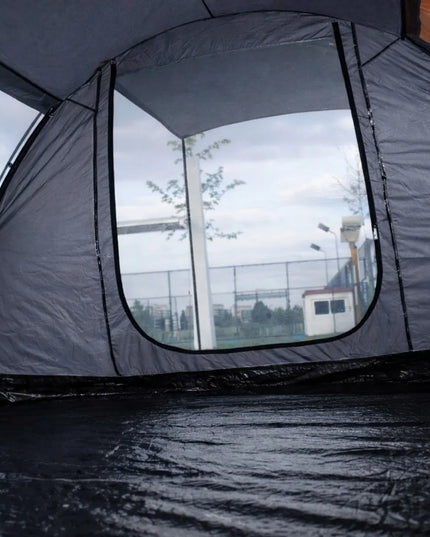 13 m² palapė PANAMA XXL, skirta 5 asmenims, 5000 mm, integruotas pagrindas, tamsinti miegamieji