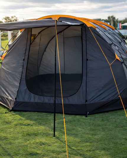 13 m² palapė PANAMA XXL, skirta 5 asmenims, 5000 mm, integruotas pagrindas, tamsinti miegamieji