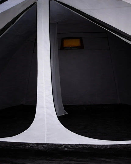 13 m² palapė PANAMA XXL, skirta 5 asmenims, 5000 mm, integruotas pagrindas, tamsinti miegamieji