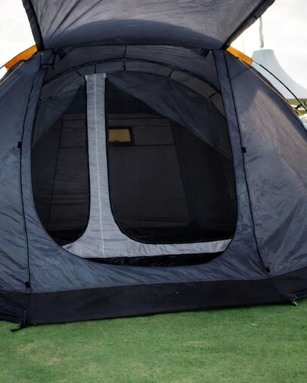 13 m² palapė PANAMA XXL, skirta 5 asmenims, 5000 mm, integruotas pagrindas, tamsinti miegamieji