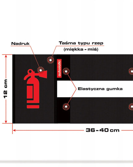 Automobilinis gesintuvas „Wat-bryński“ 1 kg su lipukiniu apmušalų laikikliu UG2-RED