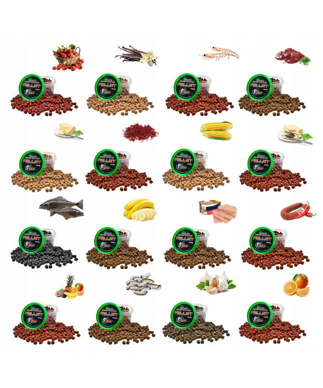 16 x Masalinių Granulių MARGROM 8mm 100g Skonių Mišinys