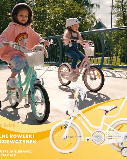 16 colių dviratis mergaitei Sun Baby Heart Bike su stūmikliu ir krepšeliu
