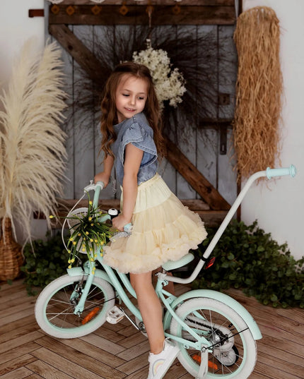16 colių dviratis mergaitei Sun Baby Heart Bike su stūmikliu ir krepšeliu