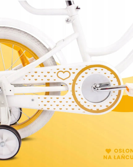 16 colių dviratis mergaitei Sun Baby Heart Bike su stūmikliu ir krepšeliu