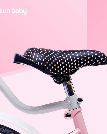 16 colių vaikiškas dviratis mergaitei „Heart Bike“ su stūmimo rankena, pagalbiniais ratukais ir krepšeliu