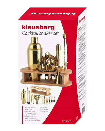 16 dalių barmeno rinkinys „Klausberg KB-7583“, auksinis