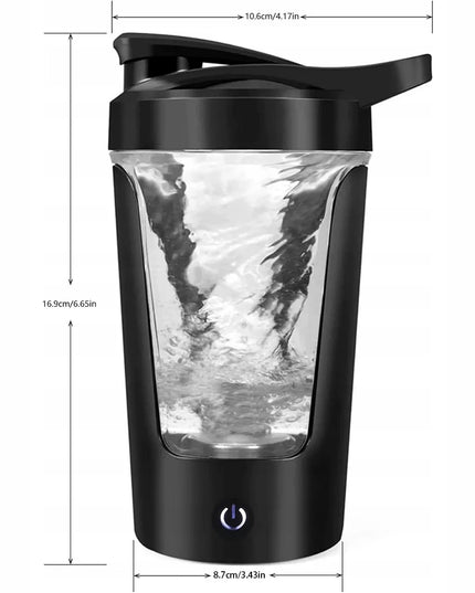 Nešiojamas elektrinis baltymų kokteilių plaktuvas, juodas, 450 ml, 500 mAh