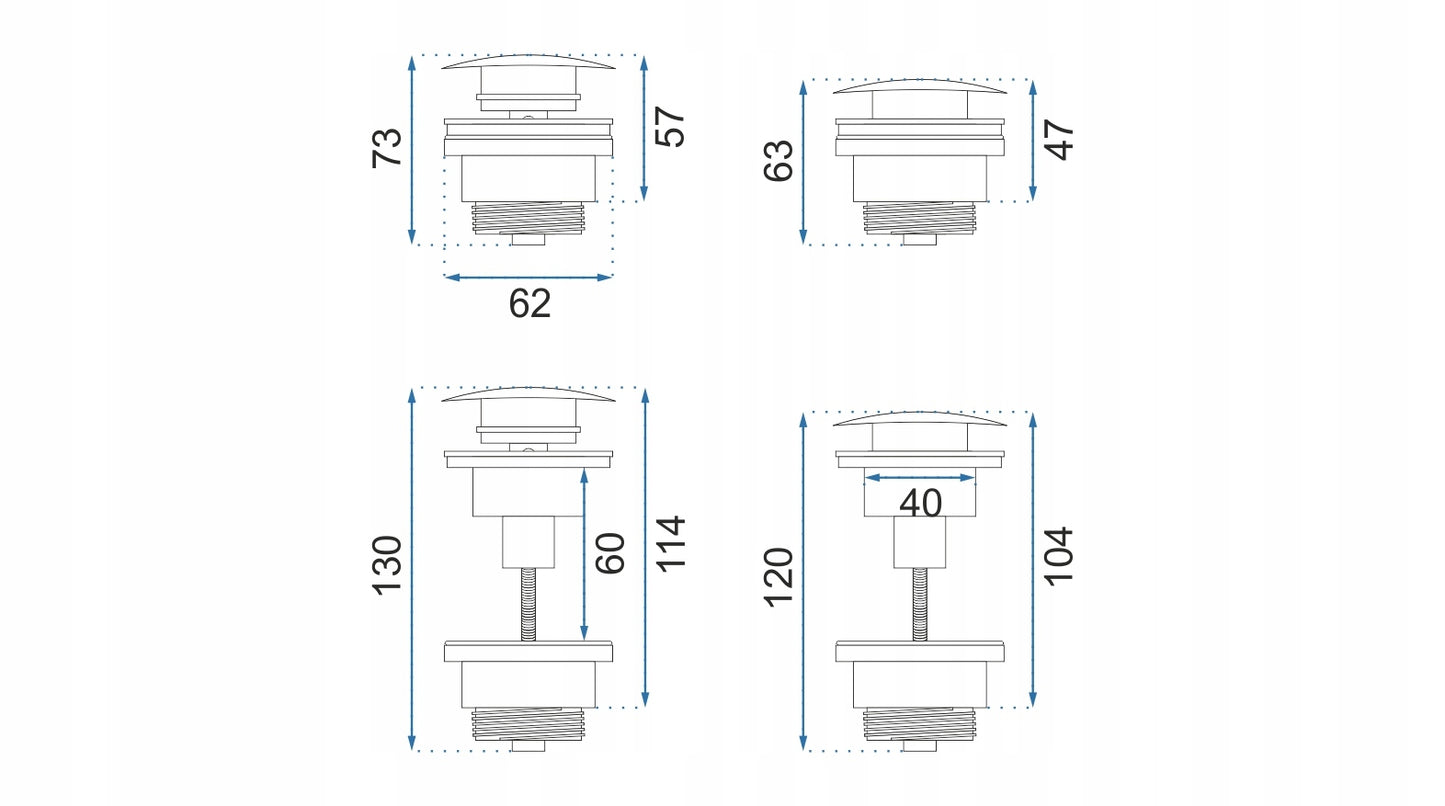Kriauklės kamštis KLIK-KLAK Auksinis Universalus Automatinis REA