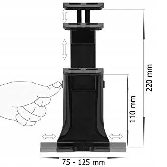 Universalaus 160 cm trikojo stovas su laikikliu fotoaparatui, telefonui ir planšetei, 3,5–10″