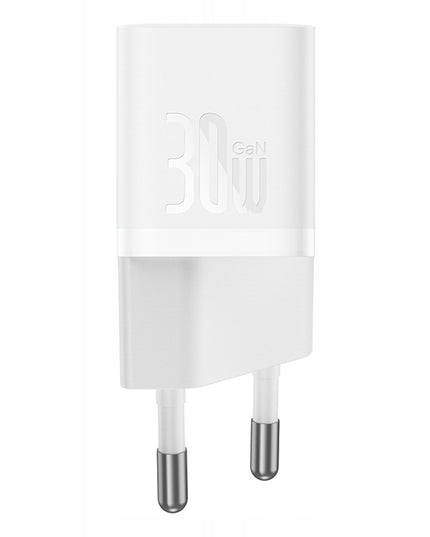 BASEUS Sieninis įkroviklis GaN 30W USB-C MINI KOMPAKTINIS telefonams ir planšetiniams kompiuteriams