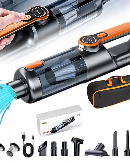 Belaidis rankinis cikloninis automobilinis dulkių siurblys su USB-C įkrovimu, 17 kPa