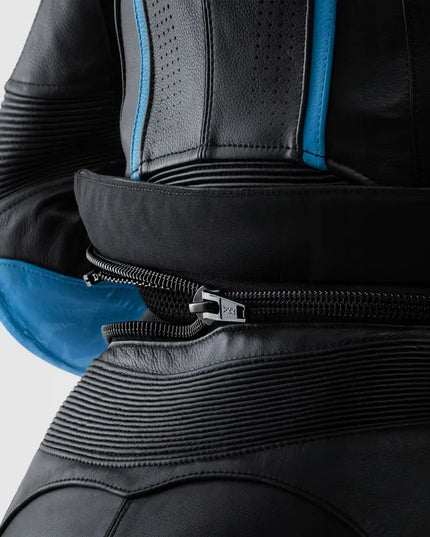 REBELHORN DIVA BLACK BLUE moteriška odinė motociklininko striukė 42
