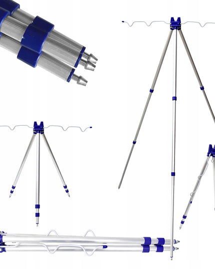 Teleskopinis meškerių stovas trikojis