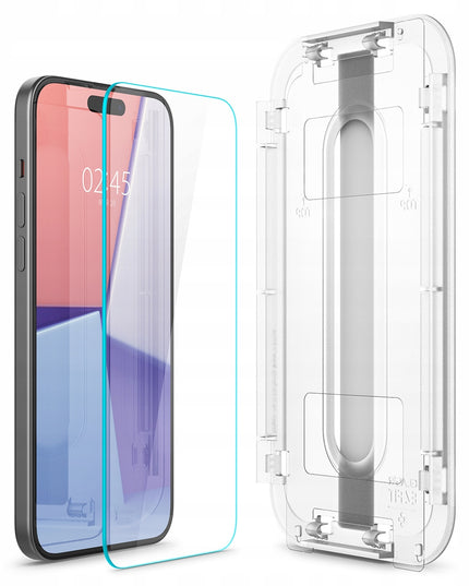 2 vnt. Grūdintas stiklas Apple iPhone 15 / 16 Spigen GLAS.TR ”EZ FIT” 9H