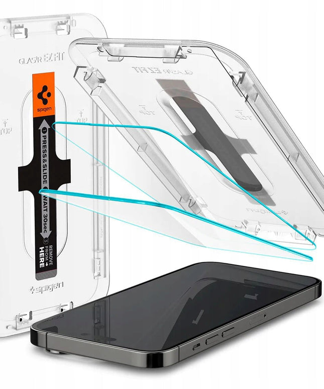 2 vnt. Grūdintas stiklas Apple iPhone 15 Pro Max Spigen GLAS.TR ”EZ FIT” 9H