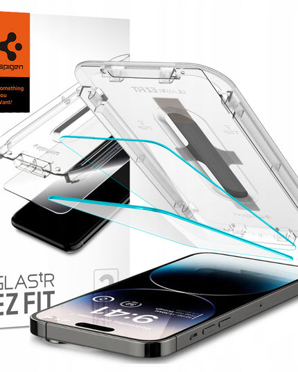 2 vnt. Grūdintas stiklas Apple iPhone 15 Pro Max Spigen GLAS.TR ”EZ FIT” 9H