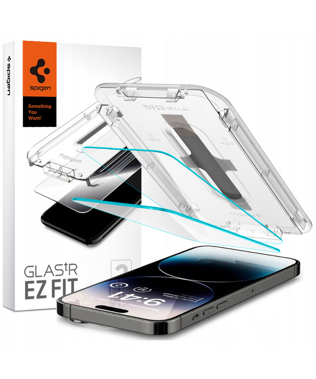 2 vnt. Grūdintas stiklas Apple iPhone 15 Pro Max Spigen GLAS.TR ”EZ FIT” 9H