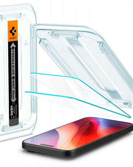 2 vnt. Grūdintas Stiklas Apple iPhone 16 Pro / 17 / 17 Pro Spigen GLAS.TR