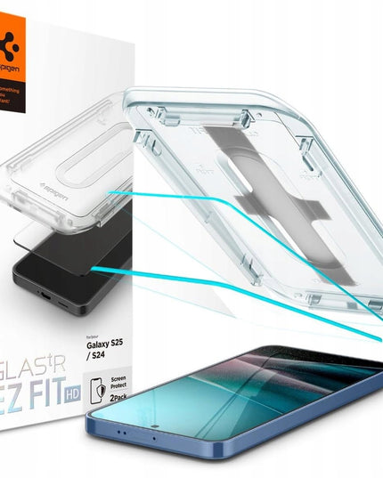 2-PAK grūdintas stiklas skirtas Samsung Galaxy S24 / S25 GLAS.TR ”EZ FIT” Spigen