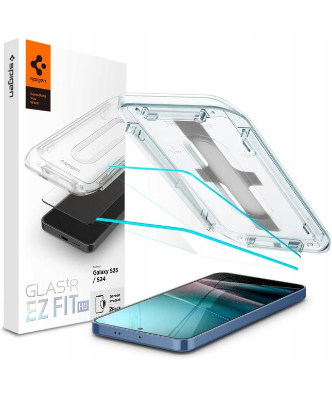 2-PAK grūdintas stiklas skirtas Samsung Galaxy S24 / S25 GLAS.TR ”EZ FIT” Spigen