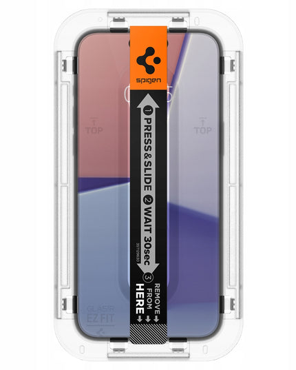 2 vnt. Grūdintas stiklas Apple iPhone 15 Pro Spigen su rėmeliu 9H 2,5D EZ-FIT