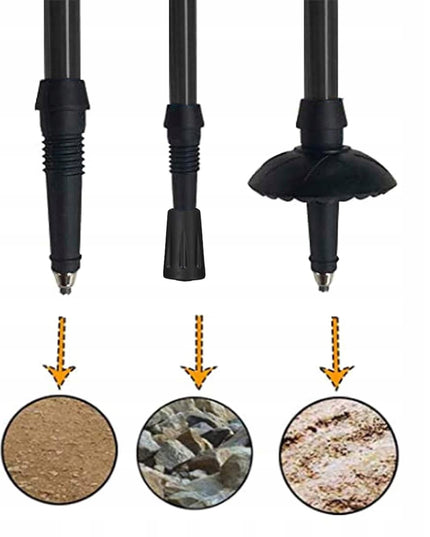 2 x NORDIC WALKING ėjimo lazdos, reguliuojamos, sulankstomos, trekkingo