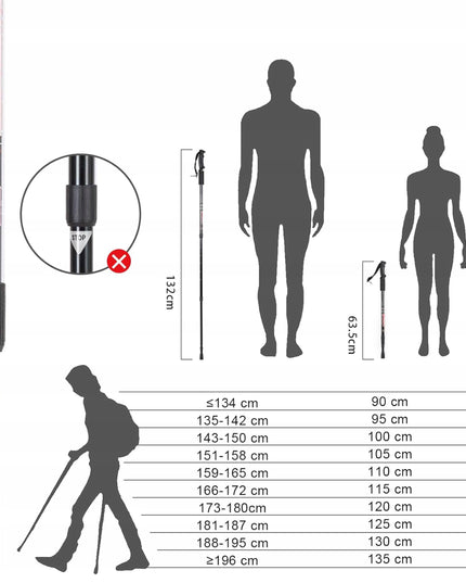 2 x NORDIC WALKING ėjimo lazdos, reguliuojamos, sulankstomos, trekkingo