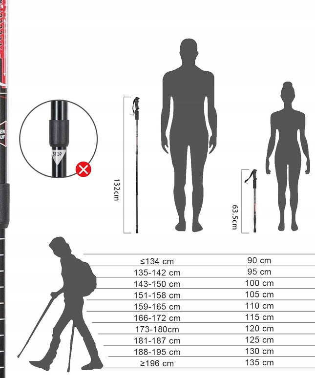 2 x NORDIC WALKING ėjimo lazdos, reguliuojamos, sulankstomos, trekkingo