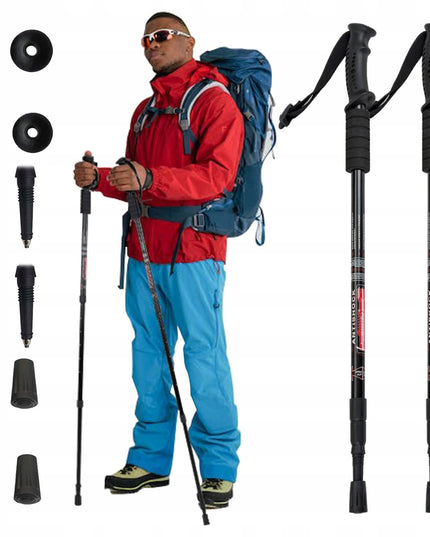 2 x NORDIC WALKING ėjimo lazdos, reguliuojamos, sulankstomos, trekkingo