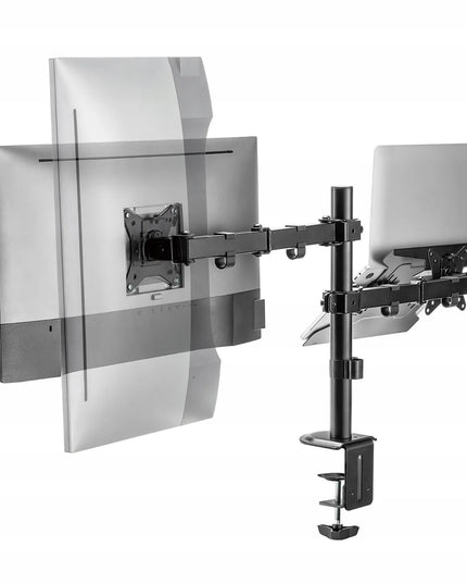 2-in-1 Spacetronik stalo laikiklis dviem monitoriams su VESA jungtimi