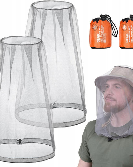 2 vnt. lauko tinklelis nuo uodų veidui ir galvai apsaugoti – pilkas