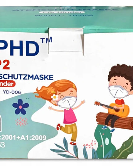20 vnt. vaikiška FFP2 apsauginė kaukė YPHD KIDS