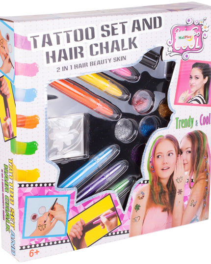 Kūrybinis plaukų dažymo ir tatuiruočių rinkinys „MalPlay“