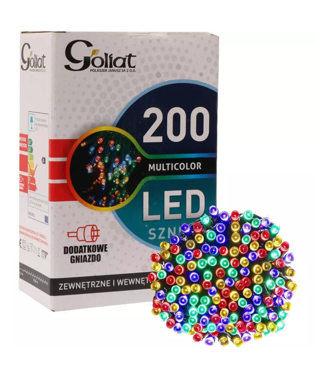 200 LED MULTIKOLOR Kalėdinės lemputės su papildomu lizdu