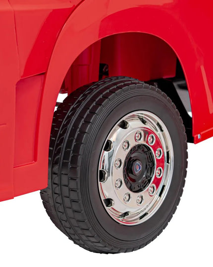 Elektromobilis Scania R-SERIE 4x4 raudonas – Sunkvežimis vaikams su akumuliatoriumi