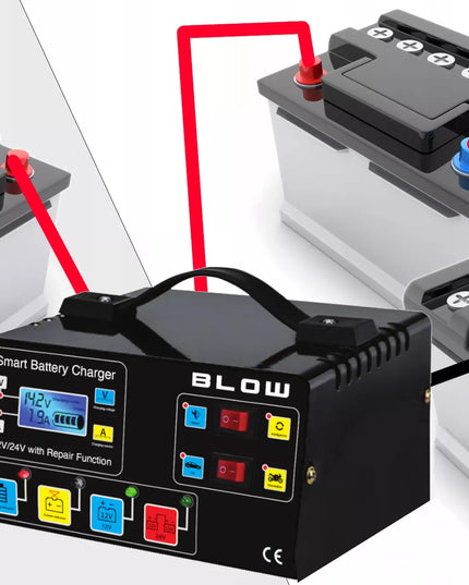 AUTOMATINIS AKUMULIATORIŲ KROVIKLIS SU JŲ TAIISYMO FUNKCIJA 12V 24V