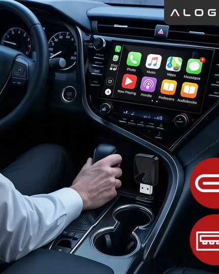Belaidis Micro CarPlay Android Auto adapteris su Wi-Fi ir Bluetooth moduliu