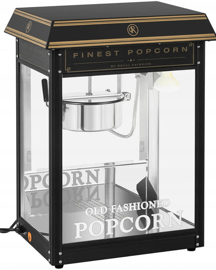 Retro stiliaus spragėsių aparatas Royal Catering RCPS-BG1, tefloninė danga, 1600 W, juodos ir auksinės spalvos, 5–6 kg/val.