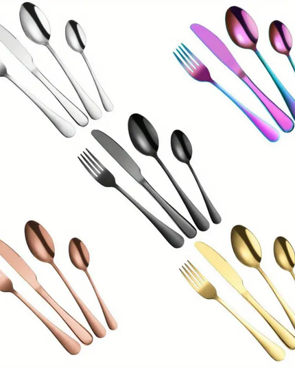 24 vnt. stalo įrankių komplektas, rinkinys "įvairių spalvų"