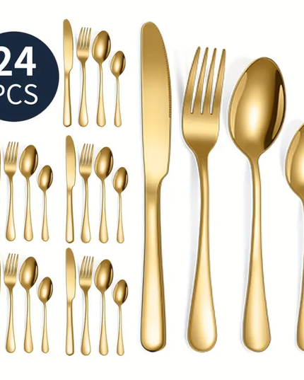 24 vnt. stalo įrankių komplektas, rinkinys "įvairių spalvų"