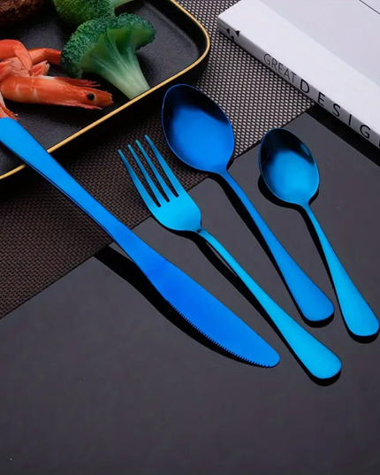 24 vnt. stalo įrankių komplektas, rinkinys "įvairių spalvų"