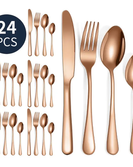 24 vnt. stalo įrankių komplektas, rinkinys "įvairių spalvų"