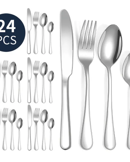 24 vnt. stalo įrankių komplektas, rinkinys "įvairių spalvų"